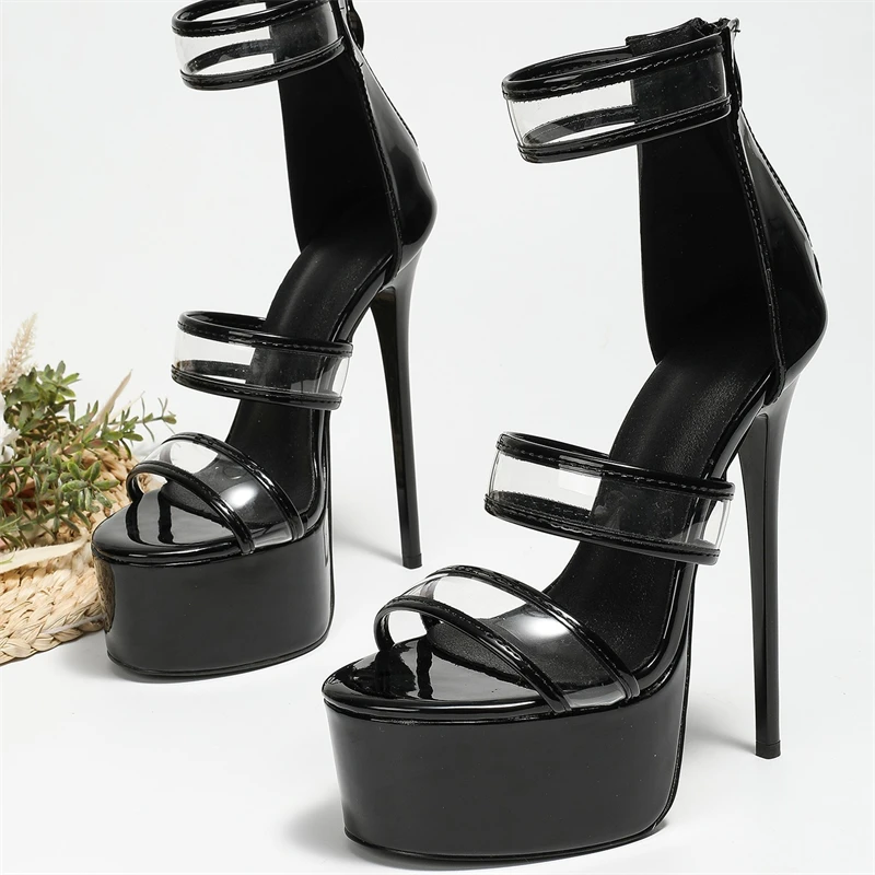 Sandálias Femininas Pretas de  - Sandal Strappy Heeled avaliação e preço