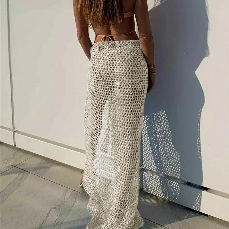 BWQ-Tricô feminino Crochet Hol - Cover Up Kaftan avaliação e preço